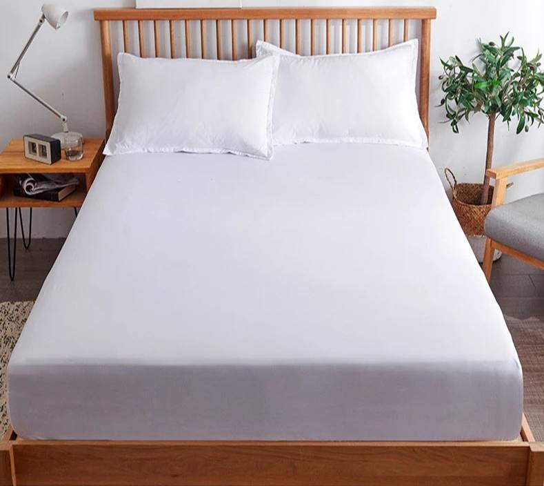Fitted Sheets - Solid Color/Satin Strip Cotton/Polyester TC200-400