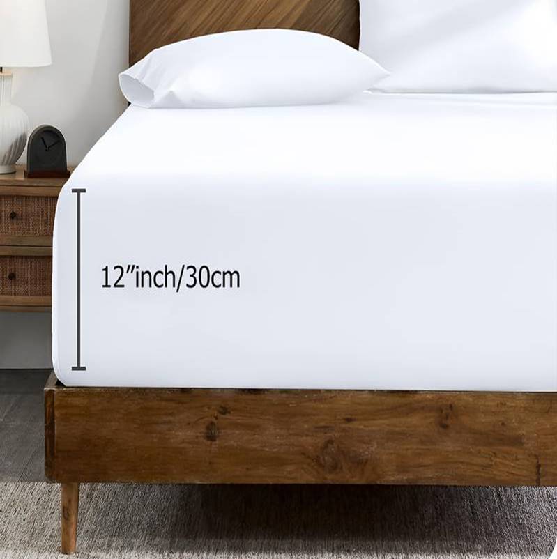 Fitted Sheets - Solid Color/Satin Strip Cotton/Polyester TC200-400